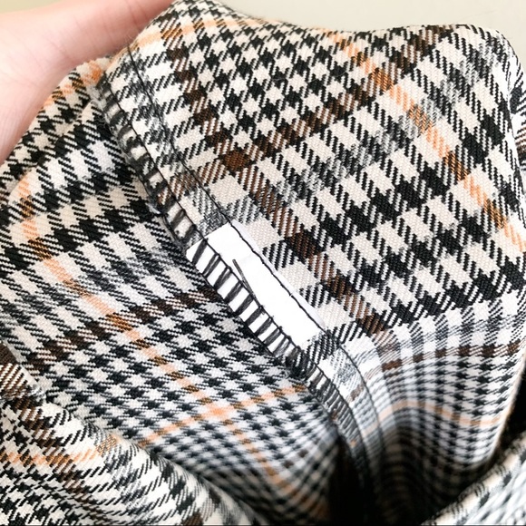 Boohoo Classic Straight Leg Houndstooth Plaid Trouser Pant 4 - Picture 8 of 8